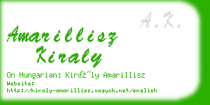 amarillisz kiraly business card